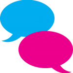 sketch of two speech bubbles